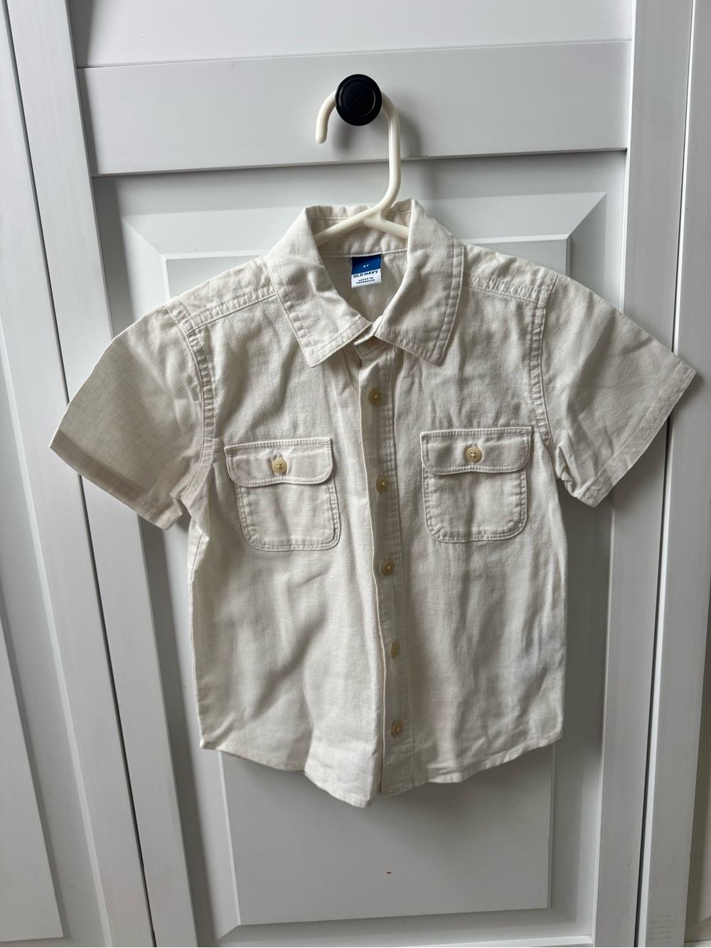 Kids Short-Sleeve Button-Up Shirt - Ivory